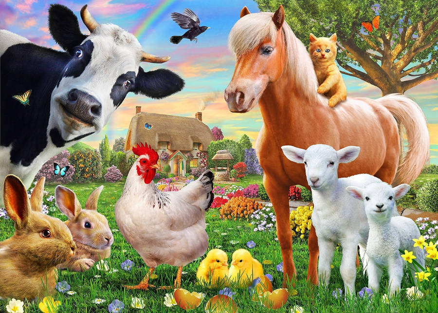 Farm Animals Background Wallpaper