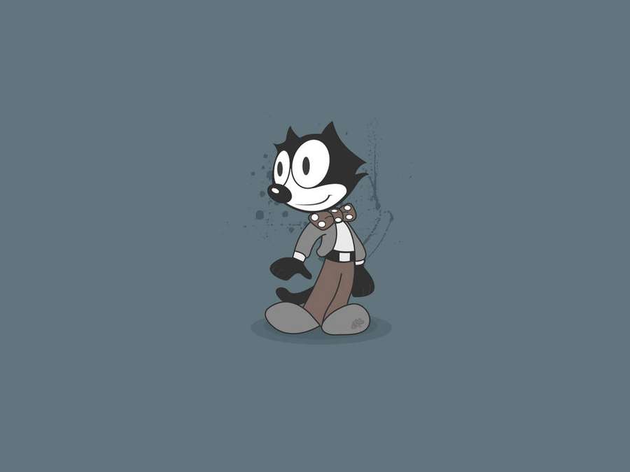 Vintage cartoon cat in gray suit smiling against muted background — Felix The Cat Wallpaper