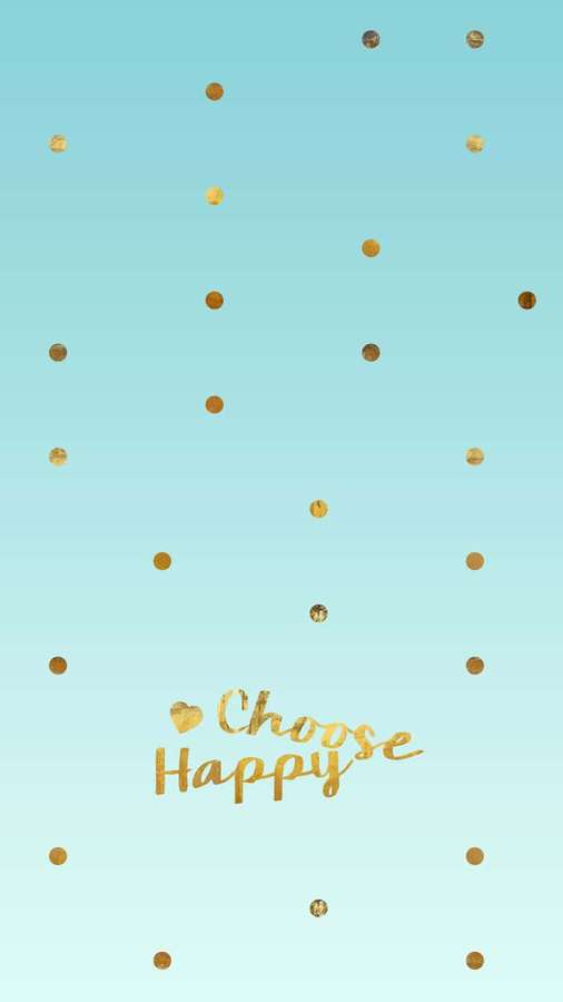 Fondo verde azulado con confeti dorado y la frase choose happy en escritura dorada. — Feliz Teléfono Fondos de pantalla