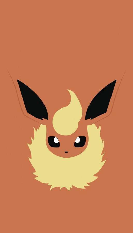 Eevee cartoon face on terracotta background — Flareon Wallpaper