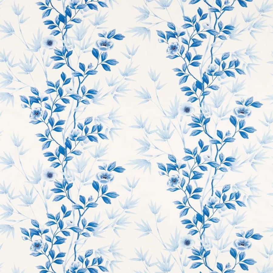 Floral Navy Wallpaper