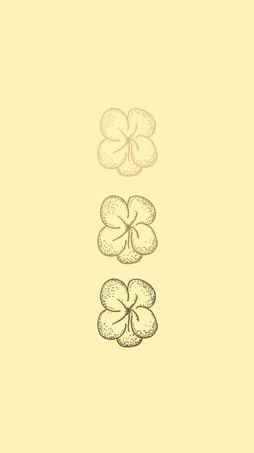 Three hand-drawn flowers in dotwork style on a pale yellow background. — Flower Drawing Wallpaper