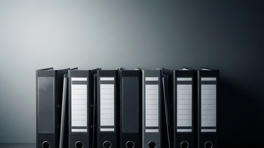 Folders arranged on gray gradient background. — Folders Wallpaper