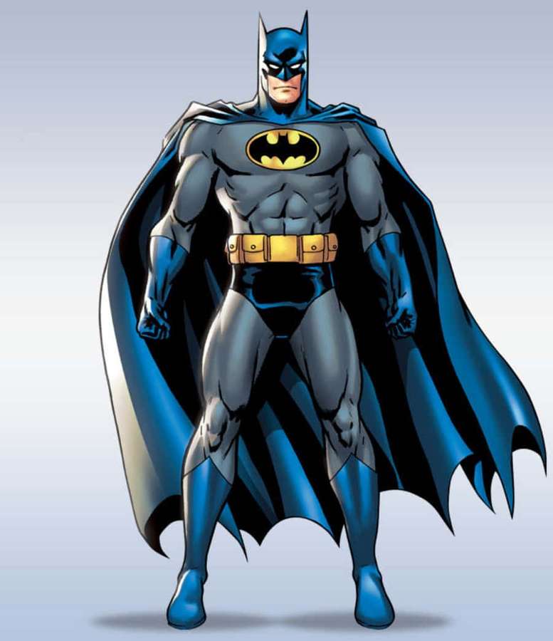 Batman con traje completo de pie con capa ondeante — Fondods de cómic Fondos de pantalla