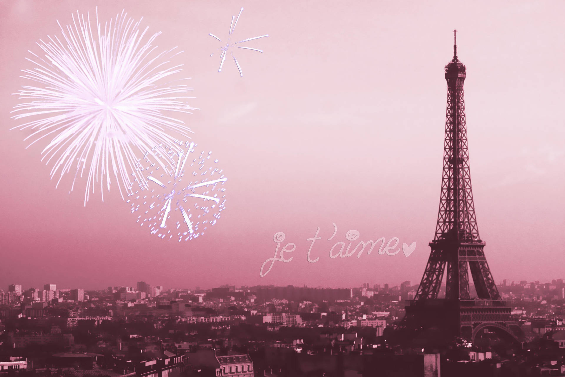 Fondods De La Torre Eiffel Rosa
