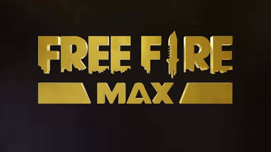 Golden Free Fire Max logo with knife symbol on dark background — Free Fire Logo Background