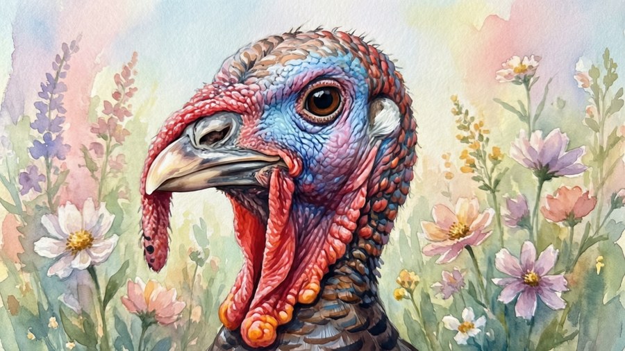 Soft watercolor painting of Joey and turkey. — Friends Turkey Wallpaper