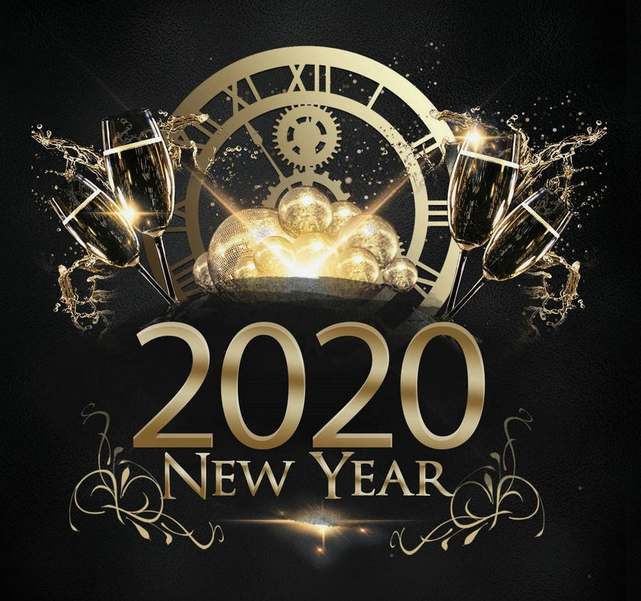 Frohes Neues Jahr 2020 Hintergrund