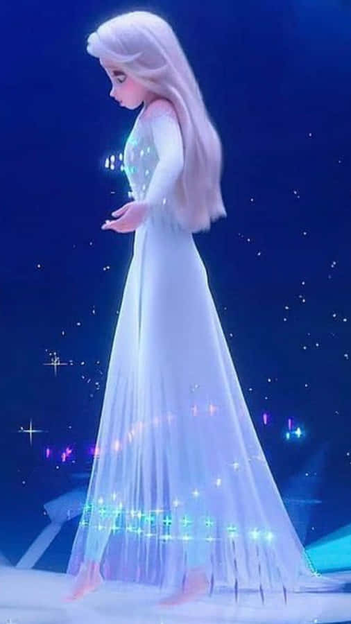 Frozen 2 Elsa Witte Jurk Achtergrond