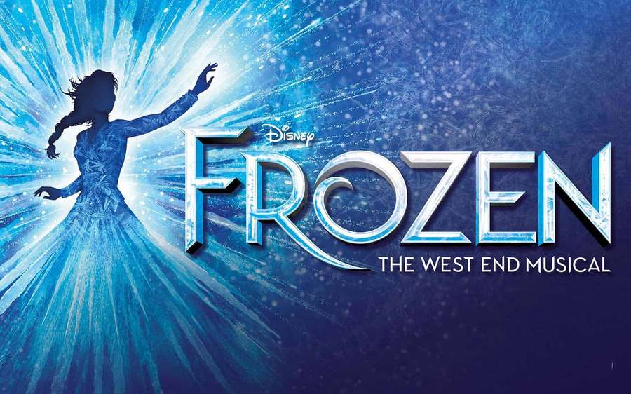 Frozen musical poster featuring a glowing ice queen silhouette. — Frozen Picture