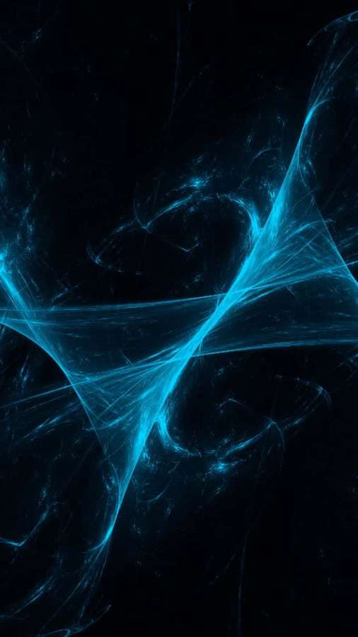 Fluxos de energia fractal azul brilhante fluem dinamicamente contra um fundo preto. — Fumaça azul Papéis de Parede