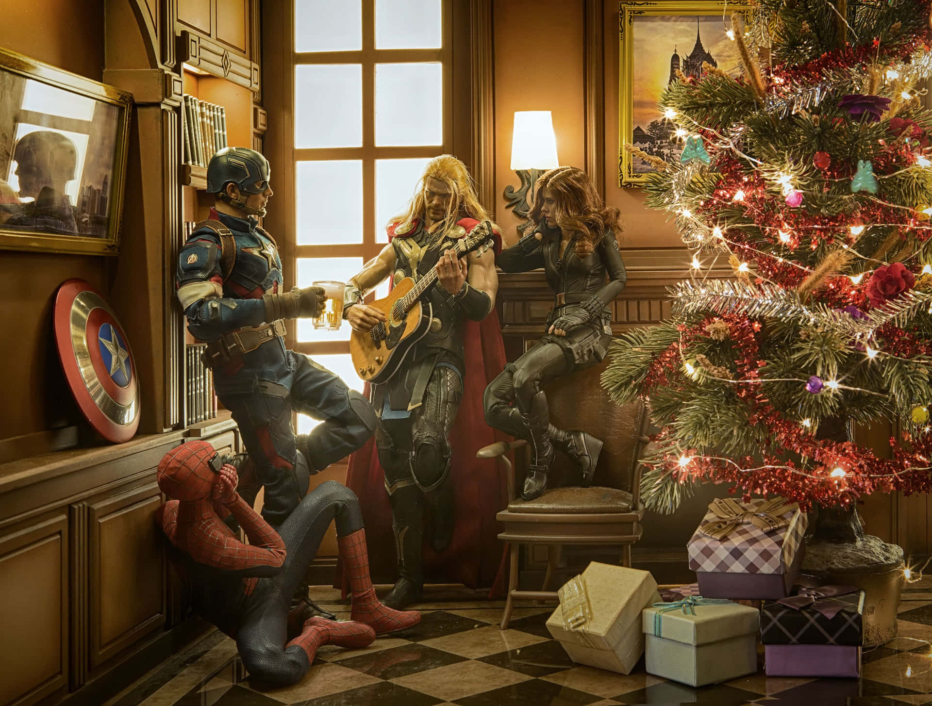 Fundo De Natal Da Marvel