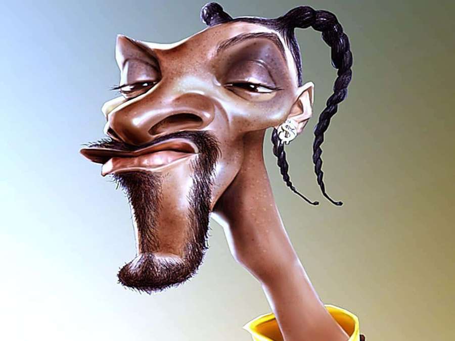 Cartoon portrait of a man with braids and beard wearing a yellow shirt. — Funny Face Background
