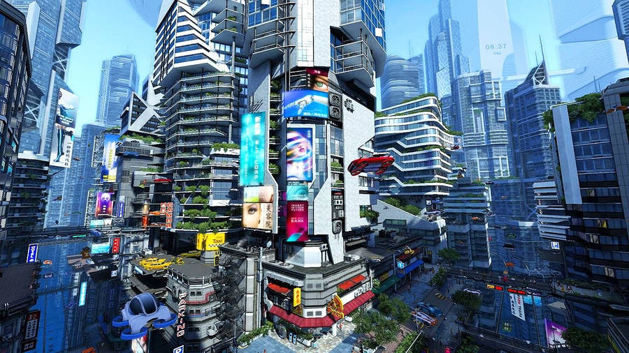 Futuristischer Stadthintergrund