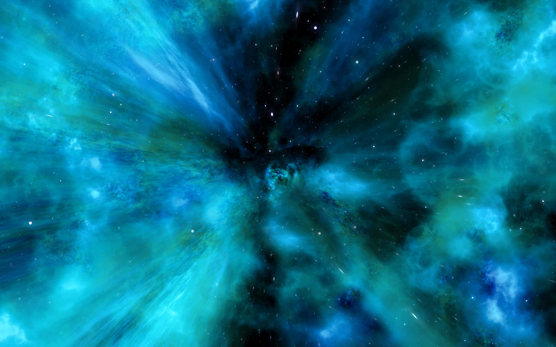 Galaxia Verde Y Azul Fondo de pantalla