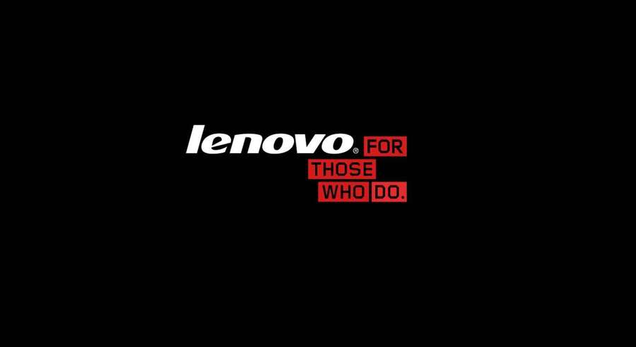 Lenovo logo with tagline for those who do on black background — Gaming Laptop Background