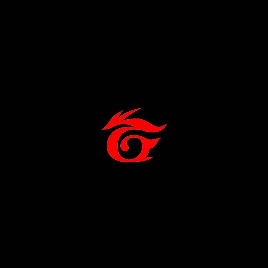 Red dragon logo on black background — Garena Background