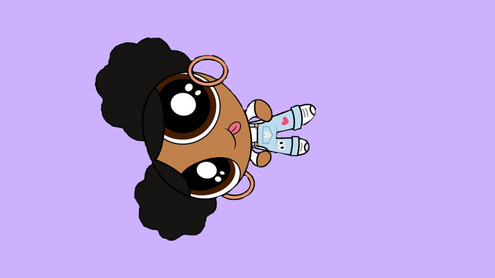 Garota Negra Dos Desenhos Animados Papel de Parede