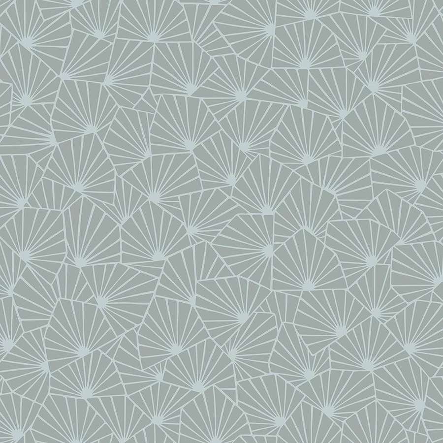 Pola kipas geometris dalam hijau sage dan abu-abu untuk wallpaper modern. — Geometric Wallpaper