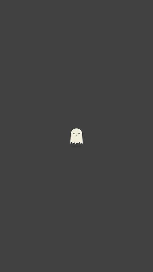 Ein kleines lächelndes Geister-Symbol, zentriert auf einem dunkelgrauen Hintergrund. — Gespenst iPhone Wallpaper