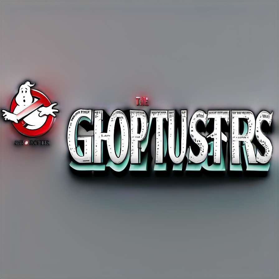 Ghostbusters logo with ghost in red circle and 3D text — Ghostbusters PNG