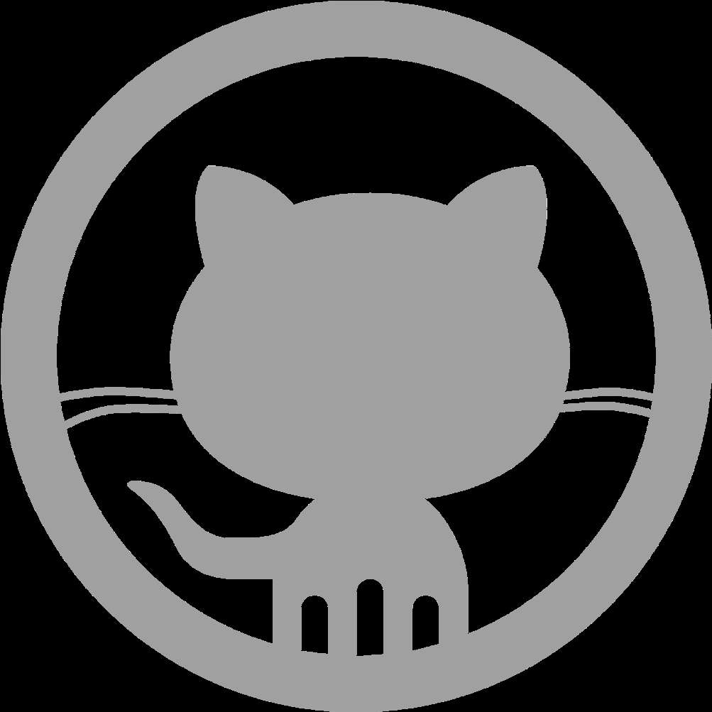 Gray cat icon inside a circle on black background — Github Logo PNG