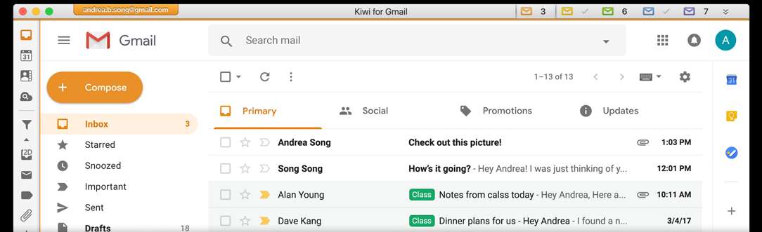 Gmail email inbox interface on a computer screen. — Gmail PNG