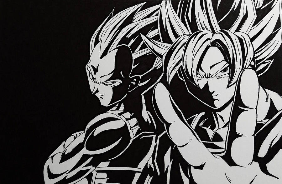 Goku Black And White Wallpaper