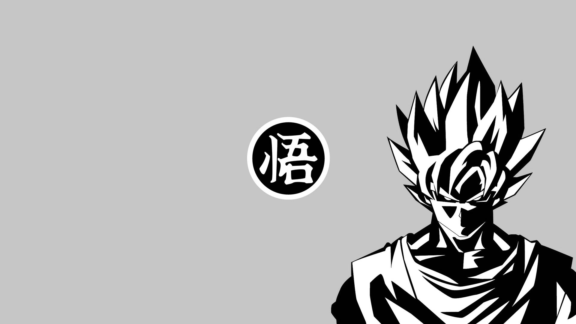 Goku In Bianco E Nero Sfondo