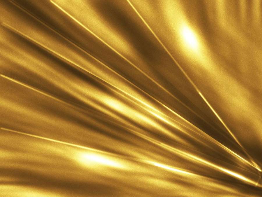Goldener Stoff mit fließenden Falten und hellen Glanzlichtern schafft eine luxuriöse abstrakte Textur. — Gold Wallpaper