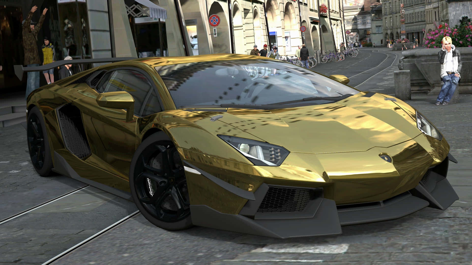 Gold Lamborghini Background Wallpaper