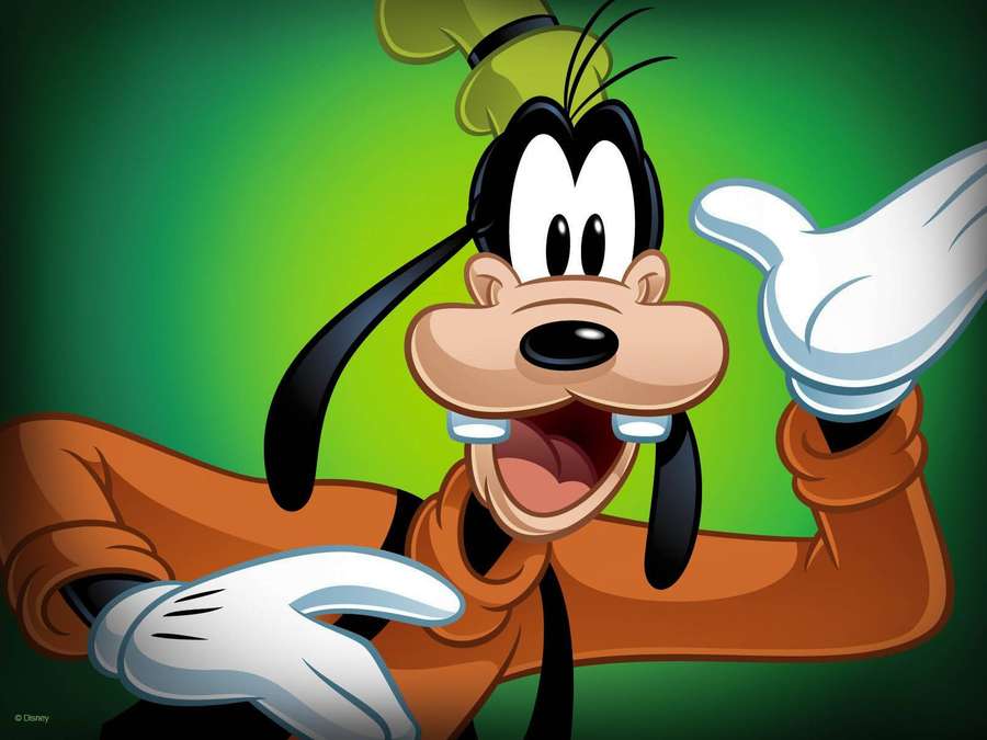 Goofy wearing a chef's hat and gloves, smiling and gesturing enthusiastically. — Goofy Background