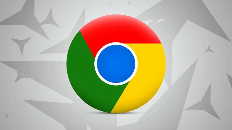 Chrome browser logo with red green yellow and blue segments on gray star background. — Google Chrome Background