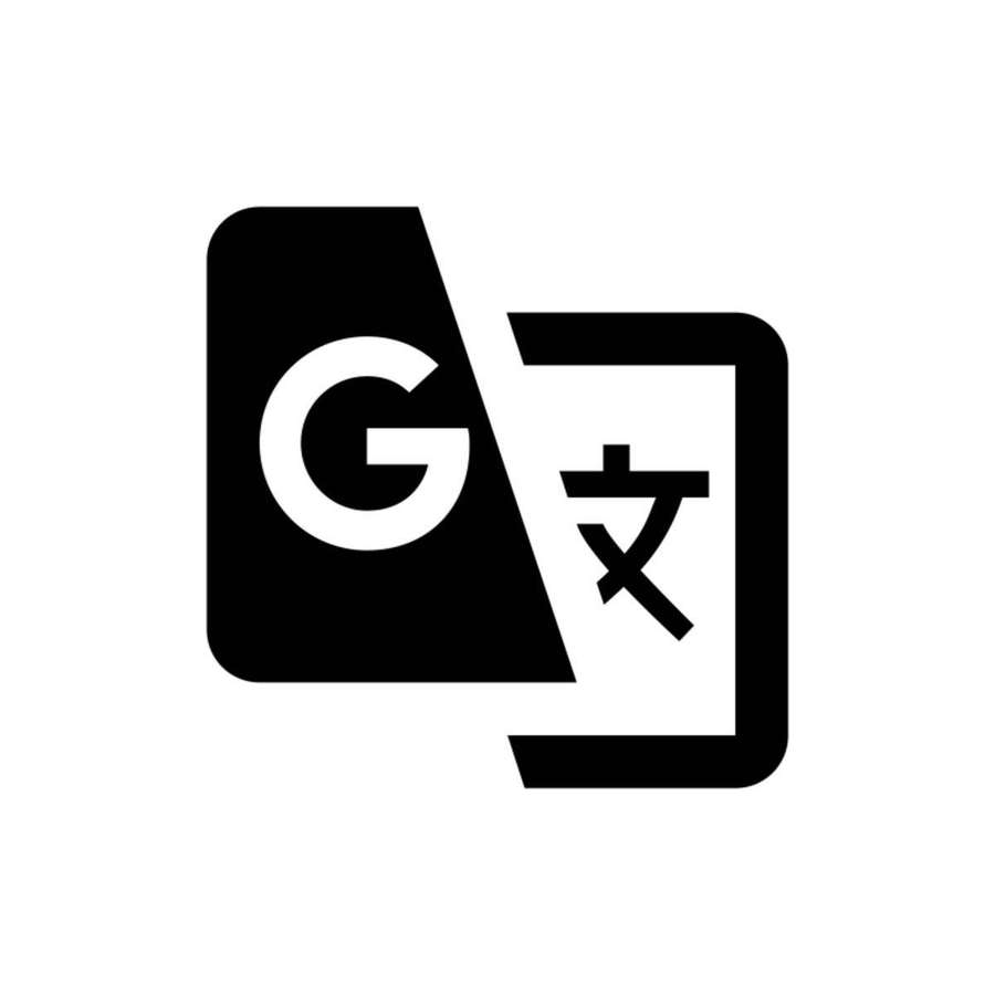 Google Translate logo with G and Chinese character 文 in black and white. — Google Translate Wallpaper