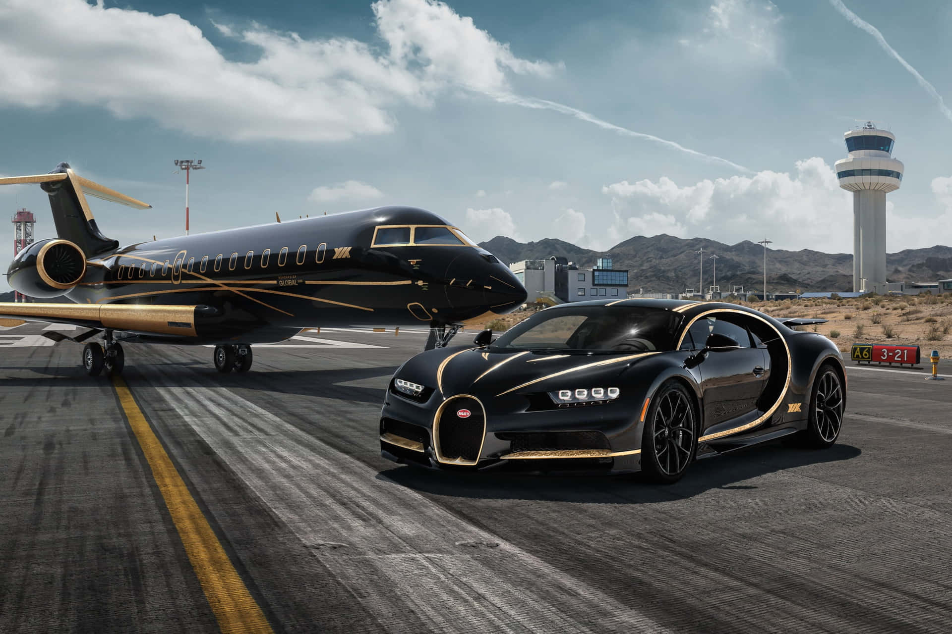 Gouden Bugatti Veyron Auto Achtergrond