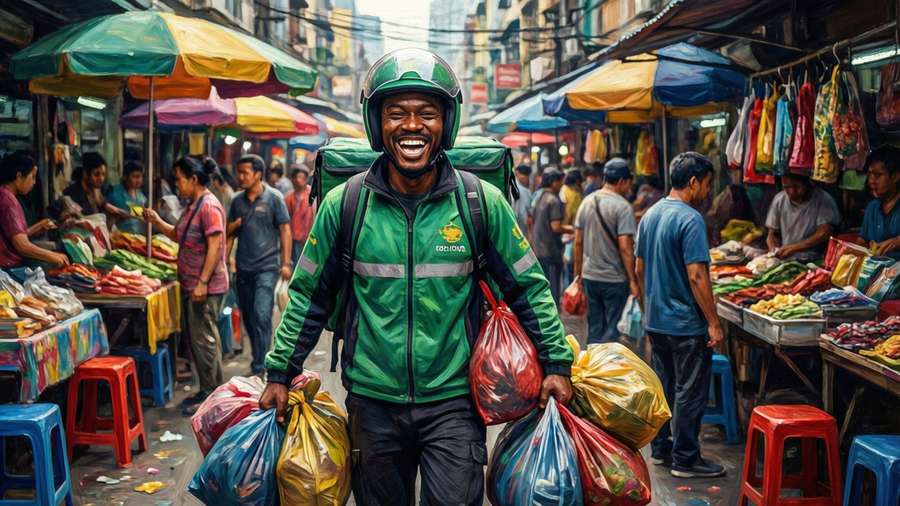 Market Street Delivery — Grab Wallpaper