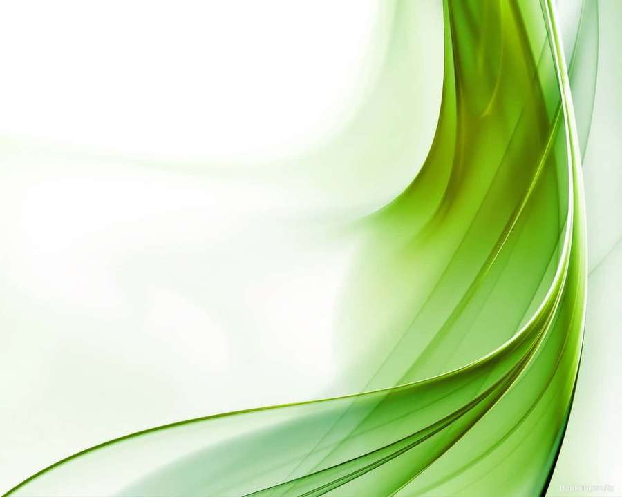 Abstract green flowing ribbons on a soft white background. — Graphic Background