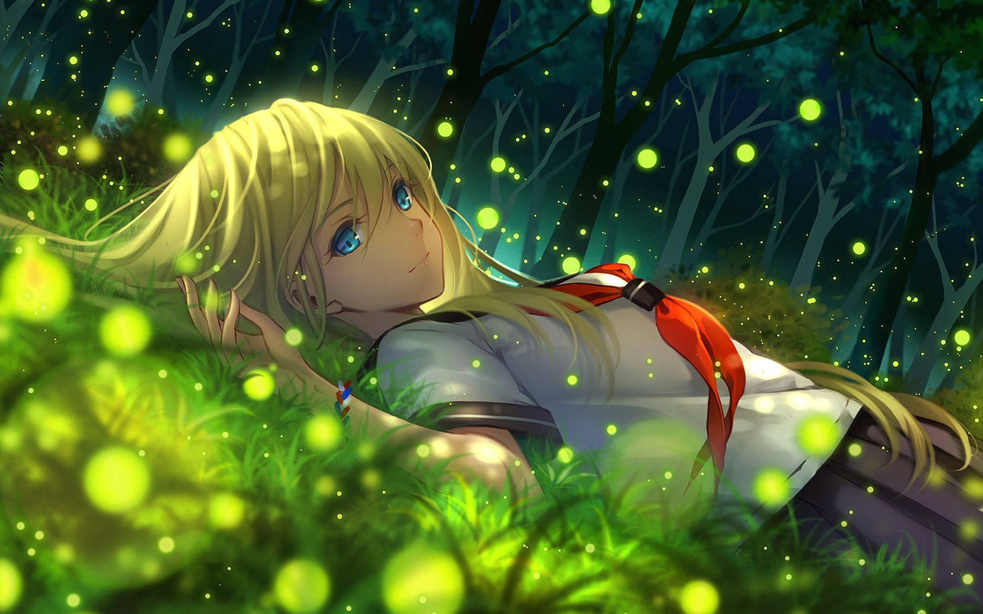 Green Anime Scenery Wallpapers  Top Free Green Anime Scenery Backgrounds   WallpaperAccess