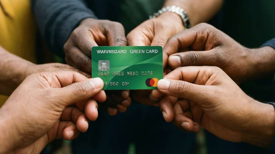 Multiple hands holding a Green Card together. — Green Card Wallpaper