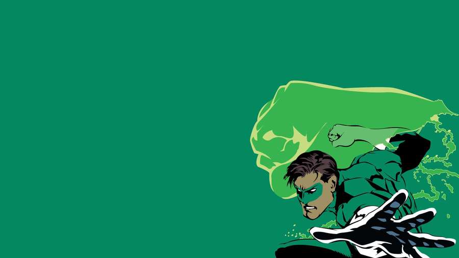 Green Lantern superhero in action pose with glowing green energy fist. — Green Lantern Background