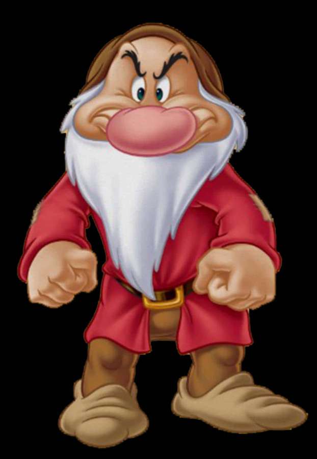 Angry cartoon dwarf with white beard and red outfit clenched fists — Grumpy Dwarf Background