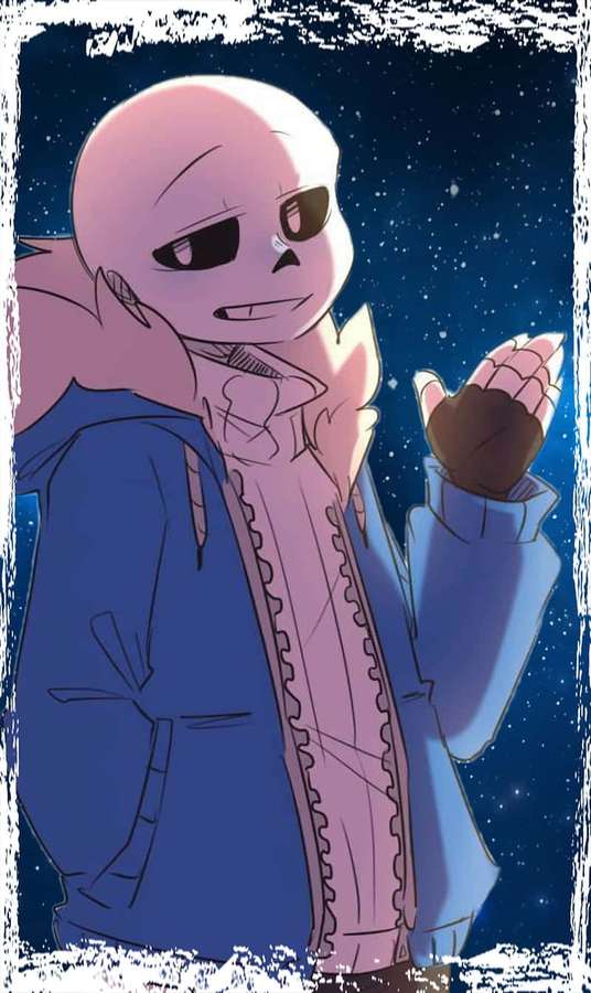 Anime-Charakter mit Träne lächelt unter sternenklarem Nachthimmel in blauer Jacke — Grunge Bilder
