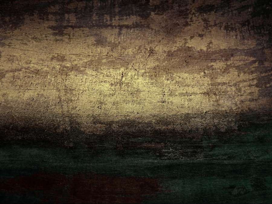 Worn metallic surface with golden center and dark green edges — Grunge Texture Picture