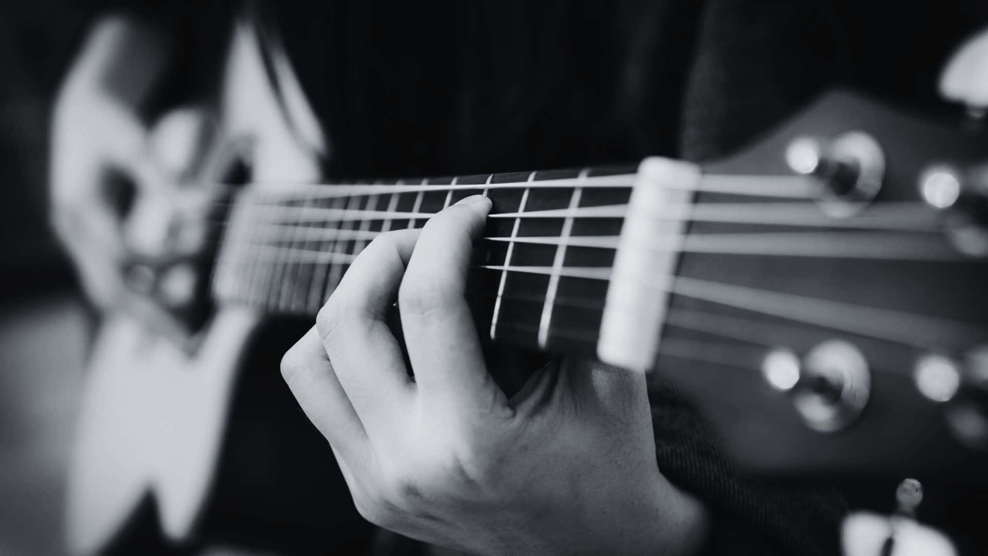 Guitarra En Blanco Y Negro Fondo de pantalla