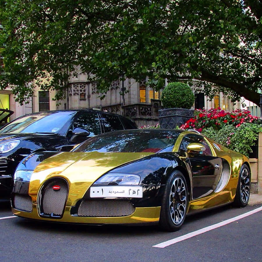Guld Bugatti Veyron Bil Wallpaper