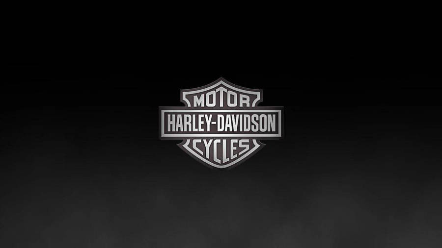 Harley-Davidson-logotyp på mörk strukturerad bakgrund — Harley Davidson Logo bakgrund Bakgrundsbilder