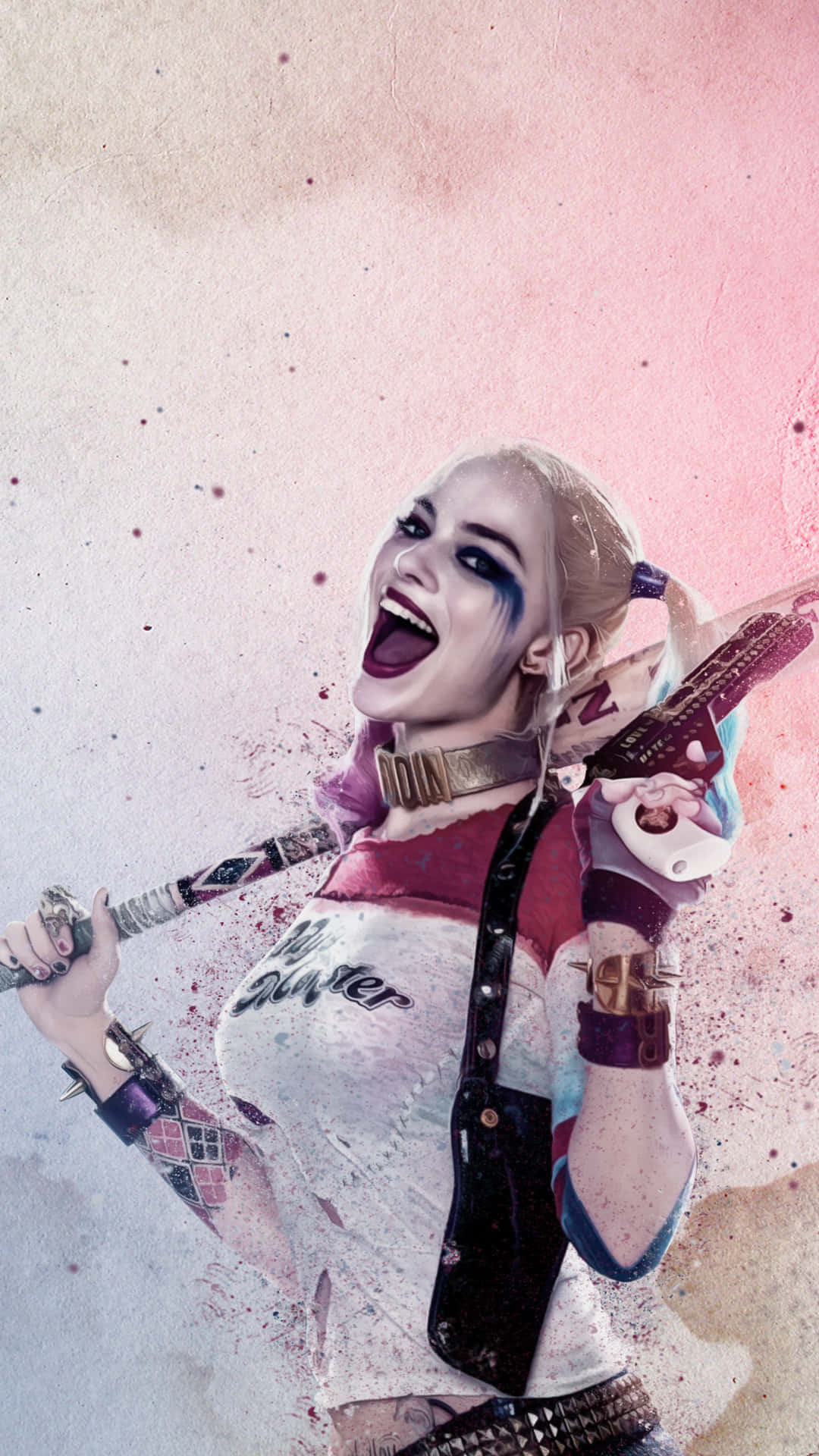 Harley Quinn Og Batman Bakgrunnsbildet