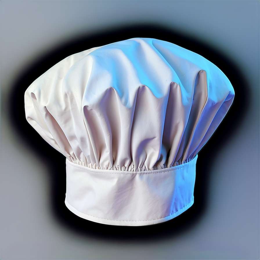 White chef hat with blue lighting effect on gray background — Hat PNG