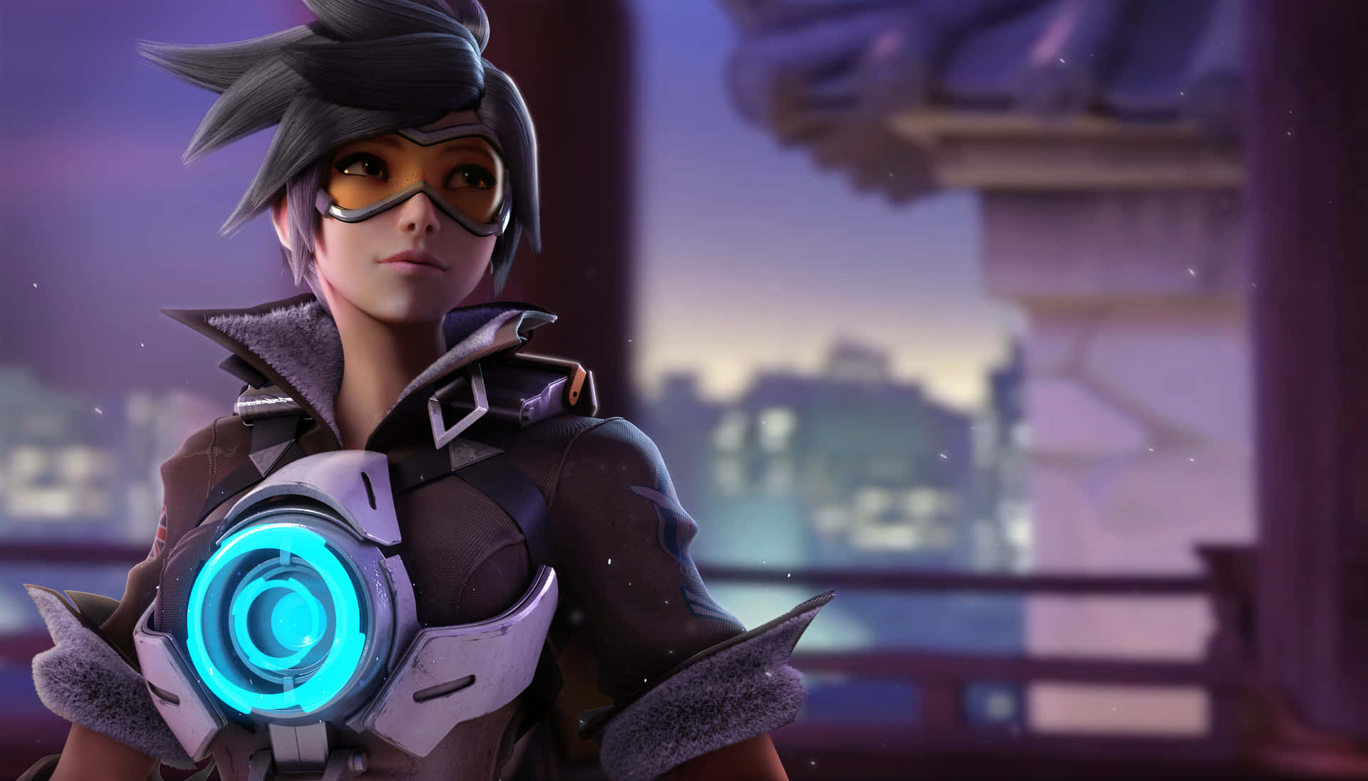 video game characters, Overwatch, Tracer (Overwatch), white background,  simple background