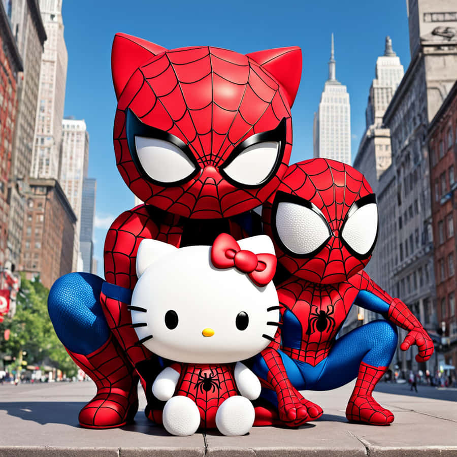 Hello Kitty Et Spiderman Fond d'écran